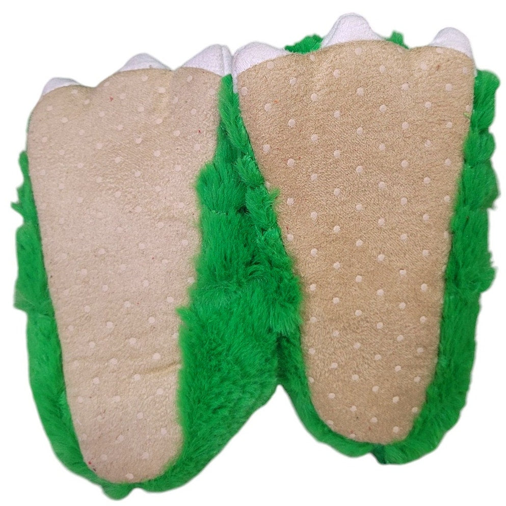 Carter's Green Monster Feet House Shoes, Size Small 5/6 Toddler Slippers