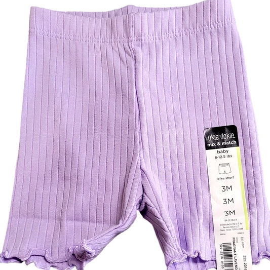 Okie Dokie Toddler Girls Adaptive 4" Bike Short, Purple, 3 Months