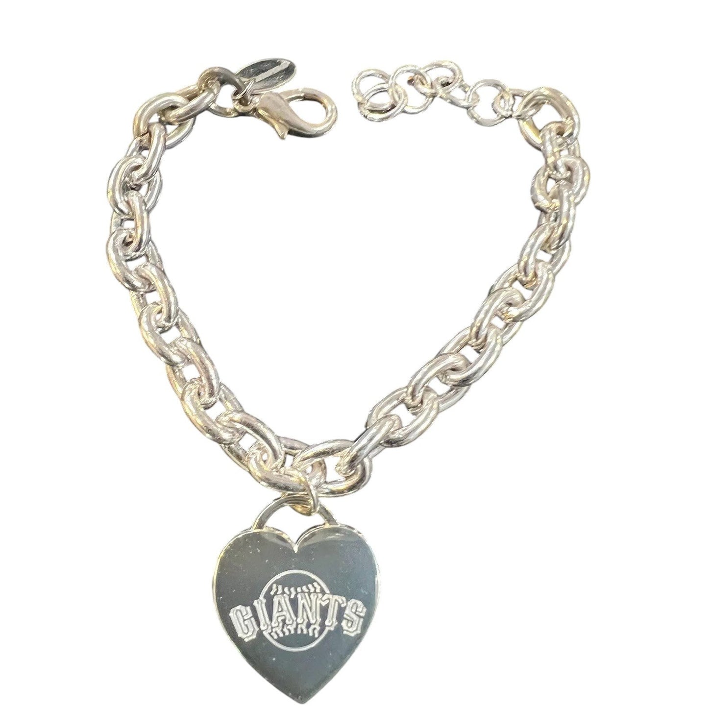 2012 MLB, San Francisco Giants Heavy Chain Ladies Heart Charm Bracelet/Anklet