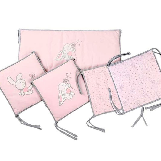 Vertbaudet 5 Piece Nursery Décor with Cute Pink Bunny Patterns for Girls Room