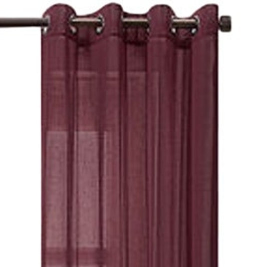 Fieldcrest Heritage Mirron Sheer Grommet Top Single Curtain Panel, 50Wx96L, Port