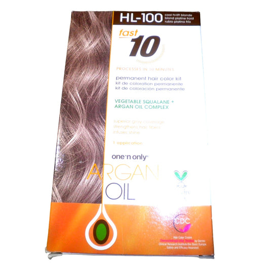 One 'n Only Argan OilFast 10 Permanent Hair Color Kit HL-100 Cool Hi-Lift Blonde