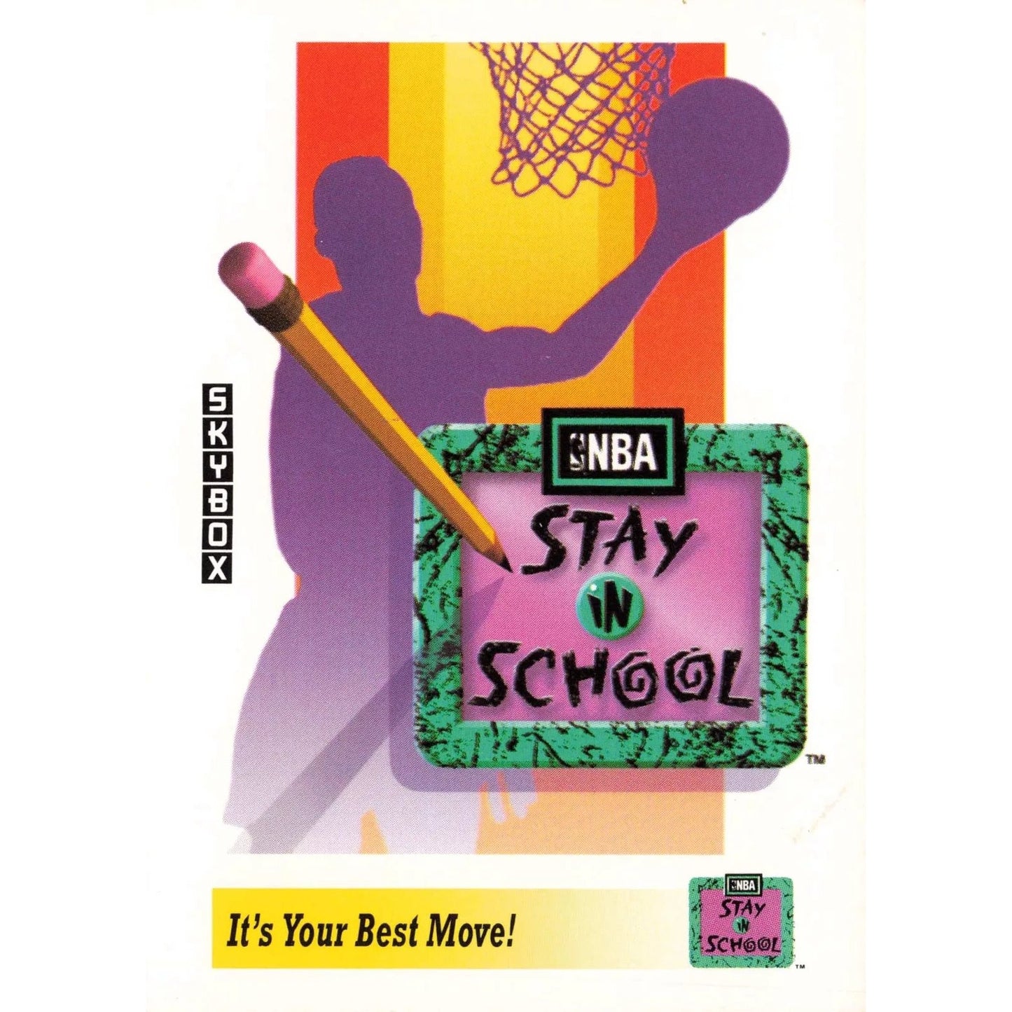 Stay in School 1991 NBA Properties, SkyBox Card #ii, NM