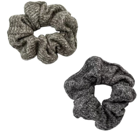 Free Shipping- Heathered Knit Hair Twisters 2 Pc - Colors: Gray/Black