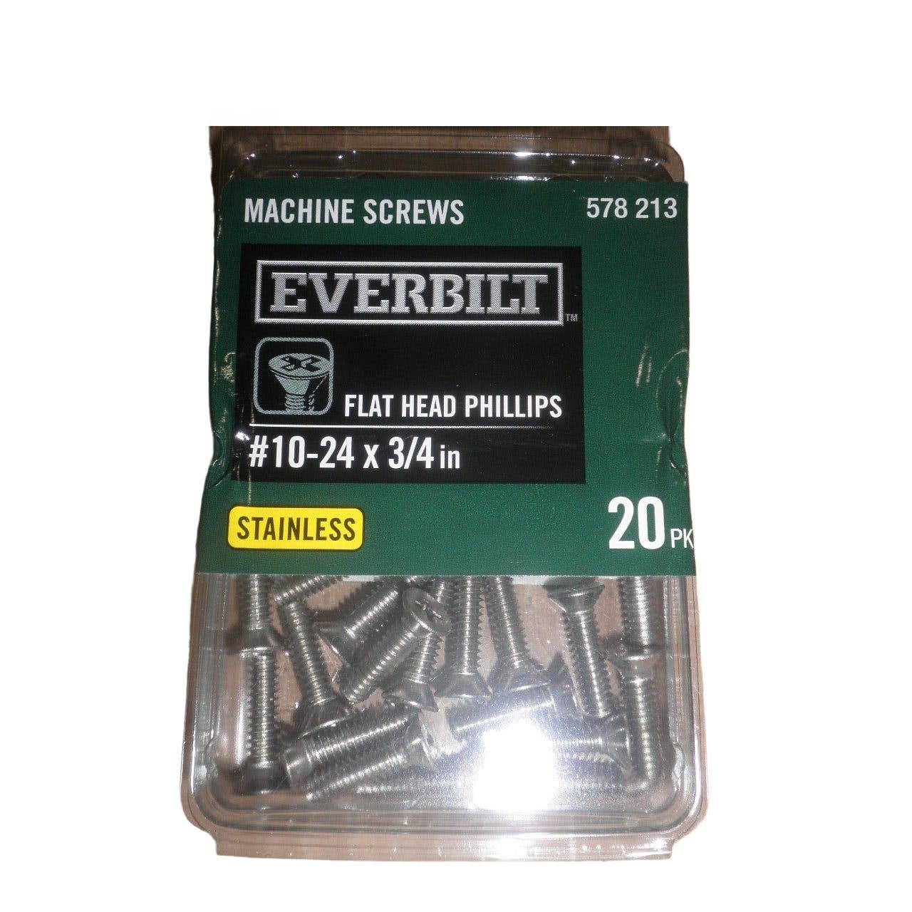 #10-24 x 3/4 in. Phillips Flat-Head Machine Screws (20-Pack)