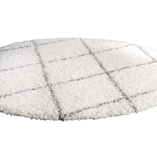 nuLOOM Tess Cozy Soft & Plush Modern Rug, 6' Round, White -Local Pickup Only