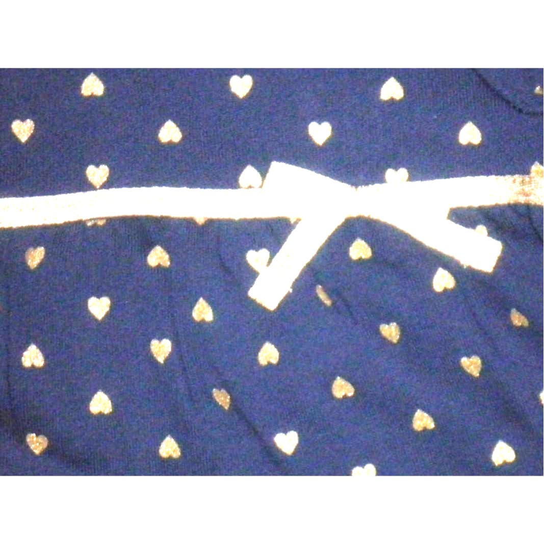 2T Carter's 2-Piece Blue Fleece Top w/ Gold Hearts w/ Gray Leggings