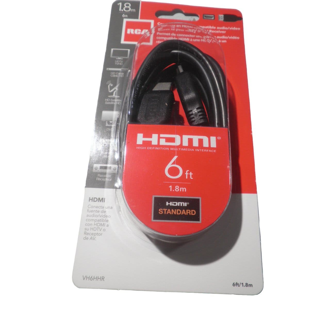 RCA 6 Ft. HDMI Cable, VH6HHR, Use for TV, Projectors, Home Theater, DVD & More
