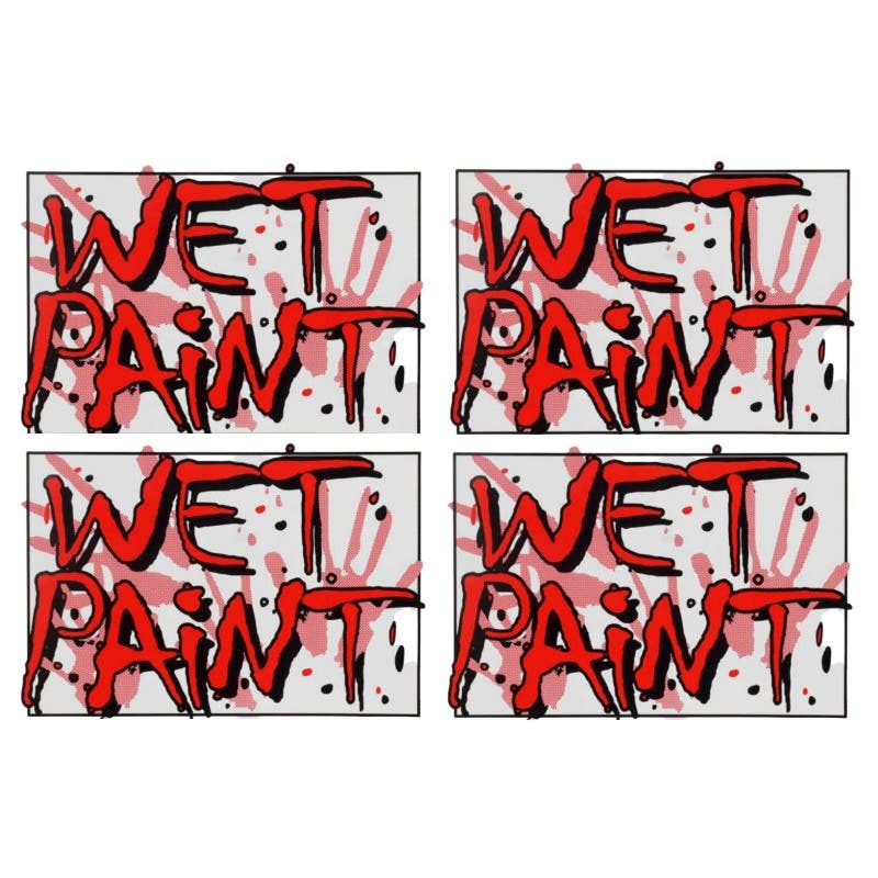 (4-PK) 8 x 12 In. Polystyrene "Wet Paint" Signs, Colorful Appearance