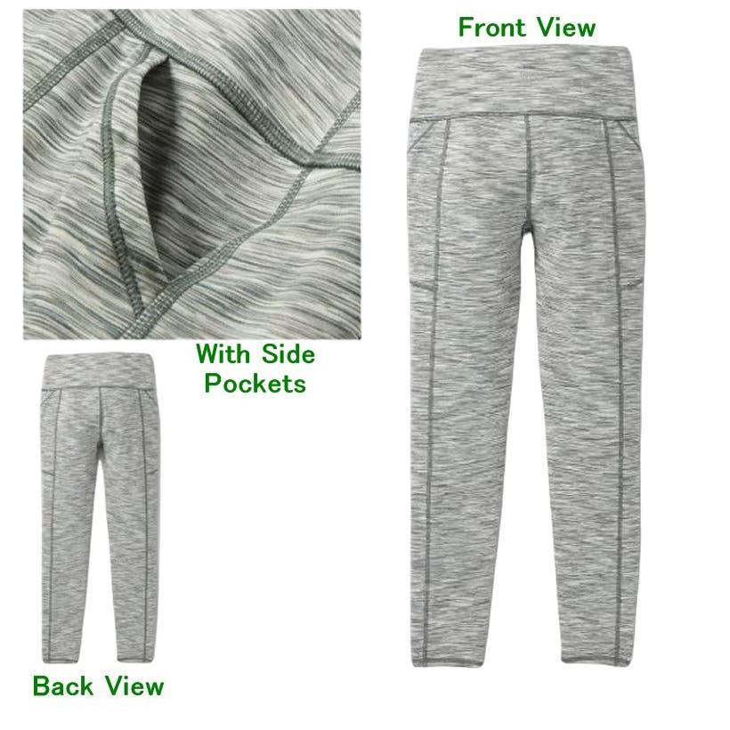 Girls' XS (4/5) Green High Rise Leggings with Pockets, Moisture Wicking