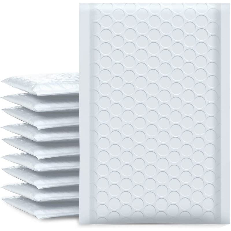 Bubble Mailers 4x8 Inch White 50 Pack Self Seal Adhesive Closure Size #000