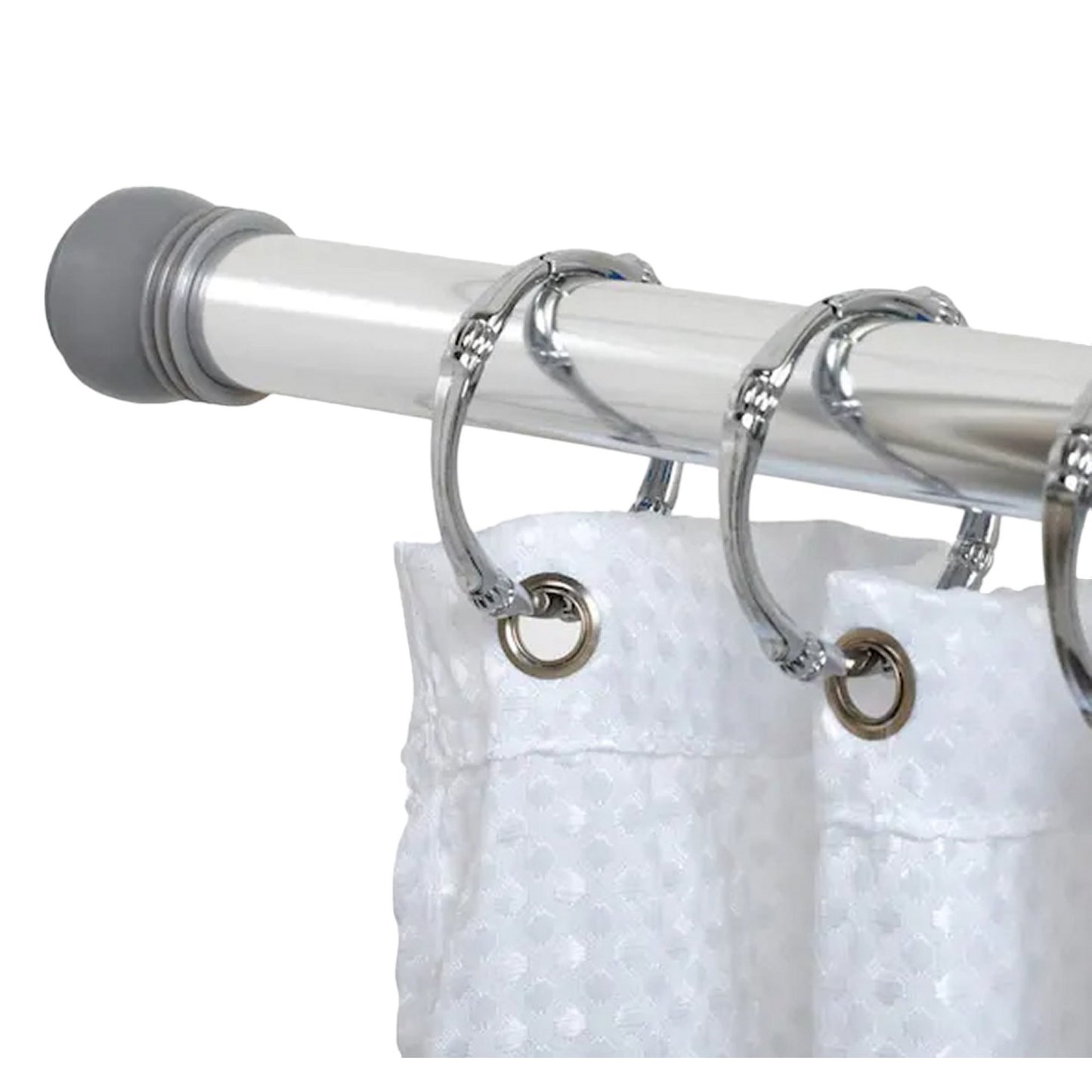 Zenna NeverRust 44" - 72" Aluminum Adjustable Tension Shower Curtain Rod, Chrome