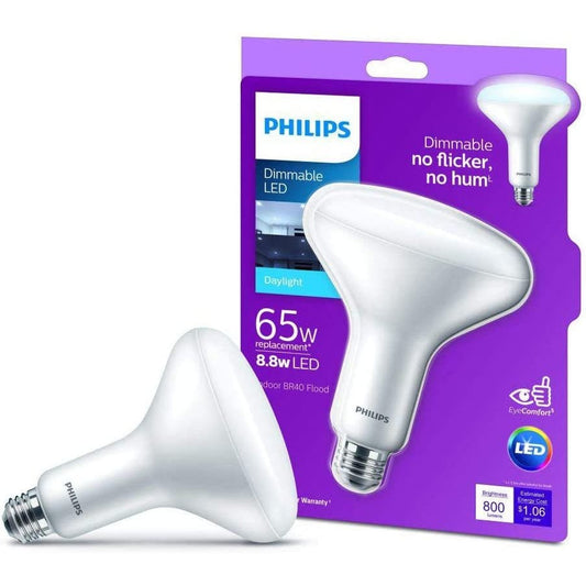 Philips 8.8W 65W BR40 Dimmable LED Flood Light Bulb Daylight (5000K) (1-Bulb)