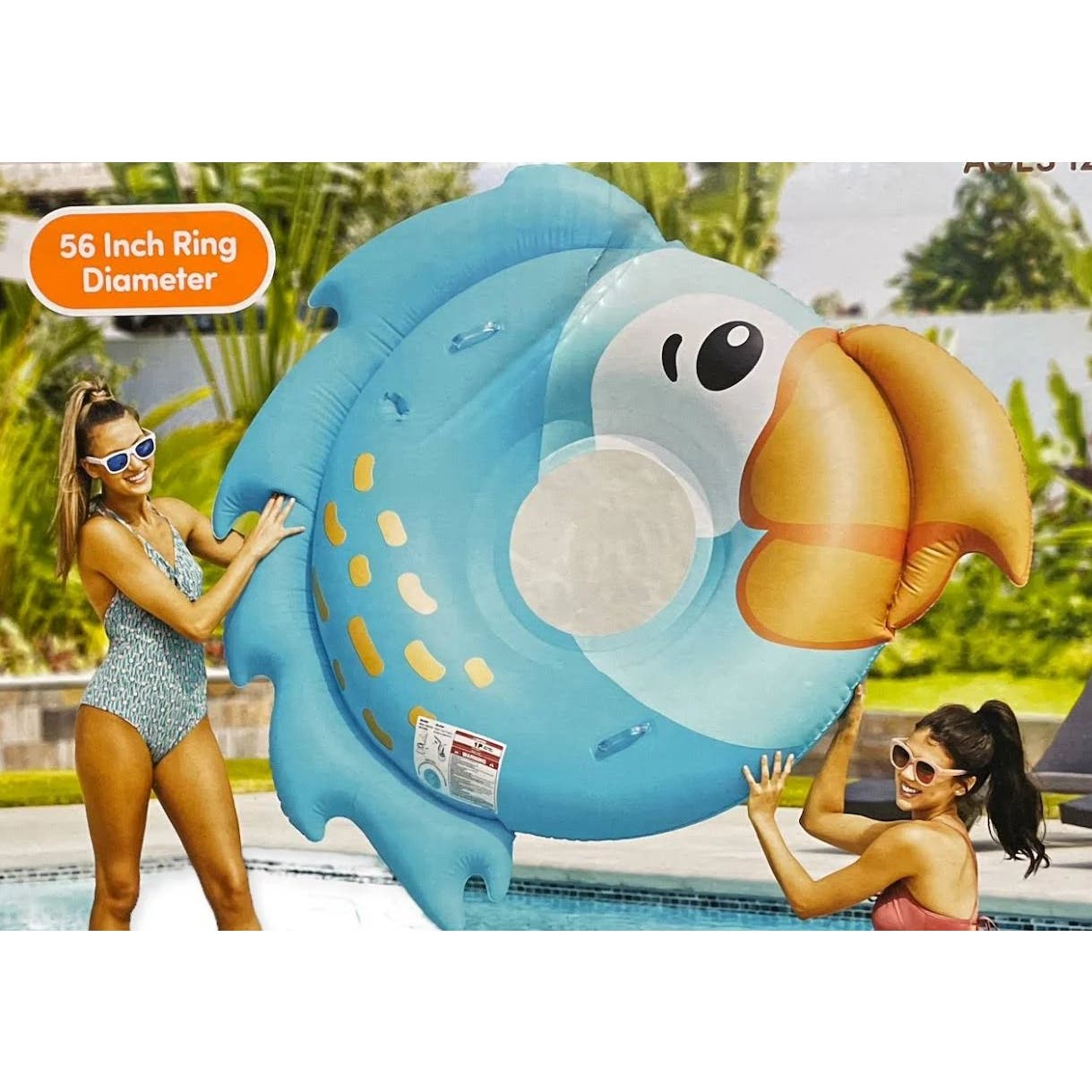 Giant 73"x65"x13.5" Inflatable Parrot Water Float w/ Side Handles, 200 lb. Limit
