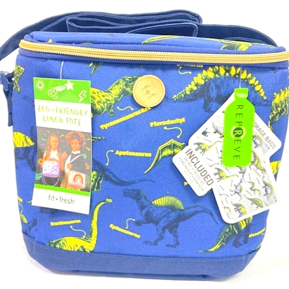 Fit+Fresh Novelty Dinosaur Insulated Lunch Bag for Kids and/or Adults