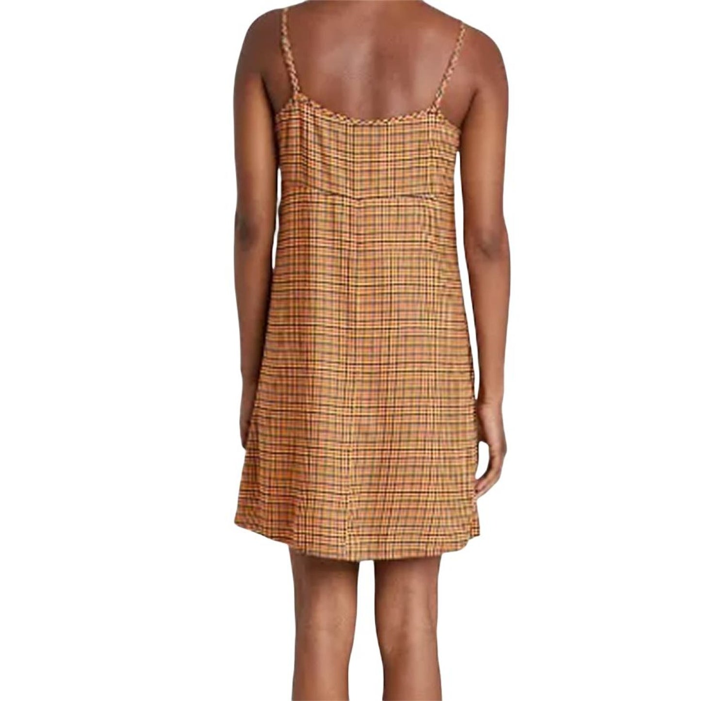 SM Brown Plaid Woven Slip-over Dress w/ Universal Threads Headband & Twister