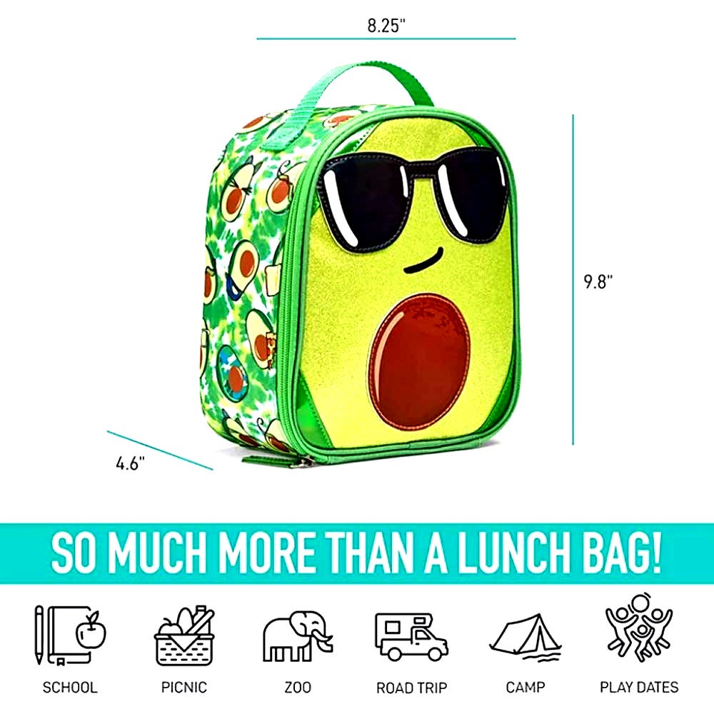 Fit+Fresh Novelty Avocado Insulated Lunch Bag for Kids and/or Adults - Free Shipping