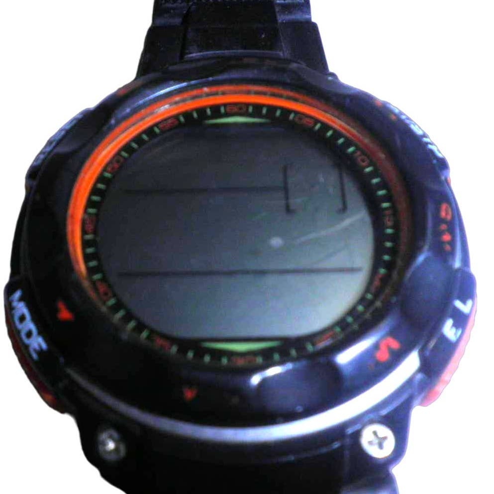 Armitron Pro-Sport Digital Watch 51mm Blk/Or 100M Timer MD11239(R) Needs Battery