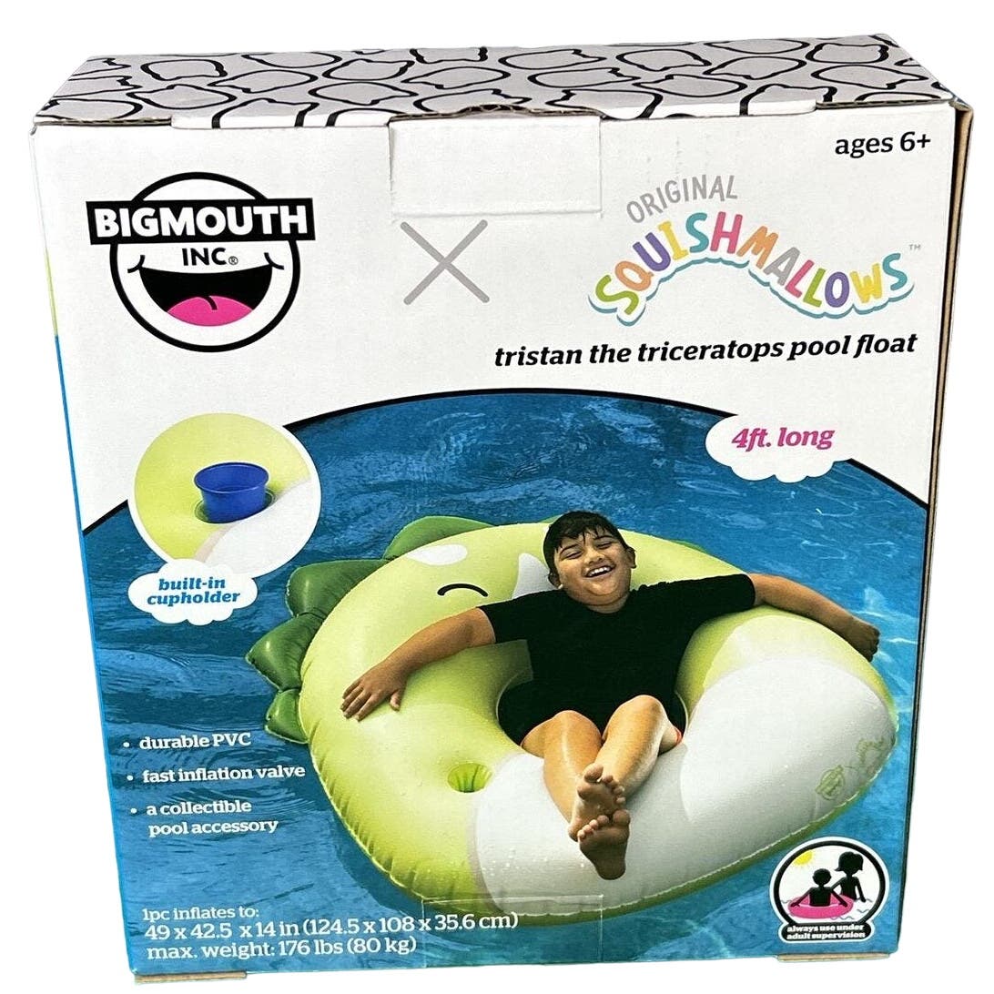 BigMouth, Squishmallows Tristan the Triceratops Pool Float 51.6" x 41.7" x 13.4"