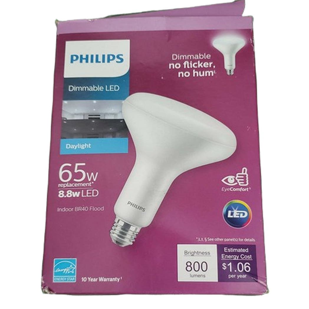 Philips 8.8W 65W BR40 Dimmable LED Flood Light Bulb Daylight (5000K) (1-Bulb)