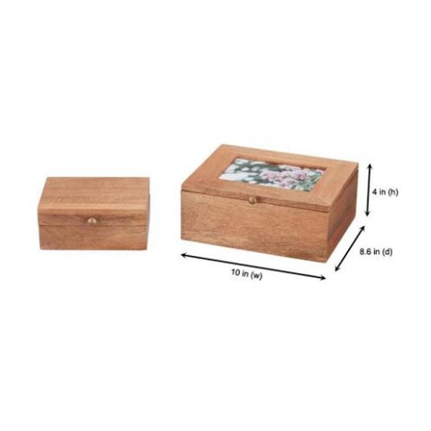 Rectangle Wood Photo Nested Storage Box with Lid (Set of 2)- Free Shipping