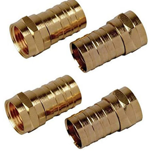 Audiovox RCA (4PK) Coax RG6 Quad Shield Crimp-On Connectors, VHQ145R - Free Shipping