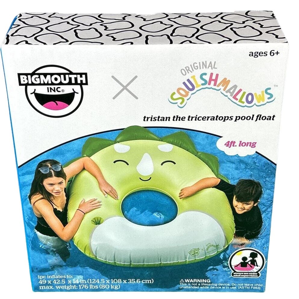 BigMouth, Squishmallows Tristan the Triceratops Pool Float 51.6" x 41.7" x 13.4"