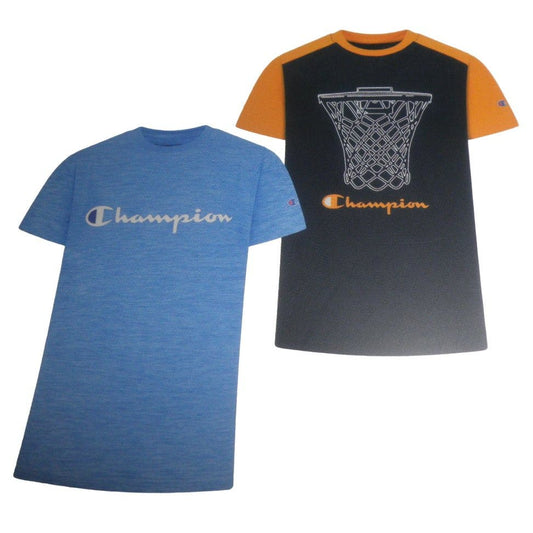 Champion Boys 2-Pk Graphic T-Shirts (Size 14-16), Crew Collar Solid & Tye Design -Free Shipping