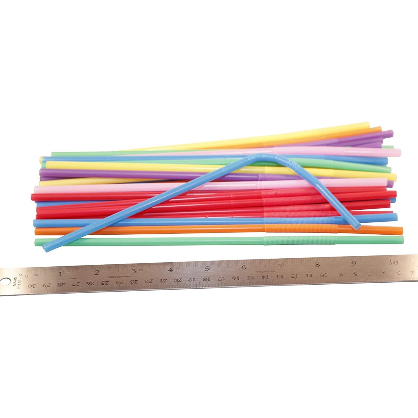 Berkley Square Colorful Kids' Flexible Kurly Straws, 50 Count - Free Shipping