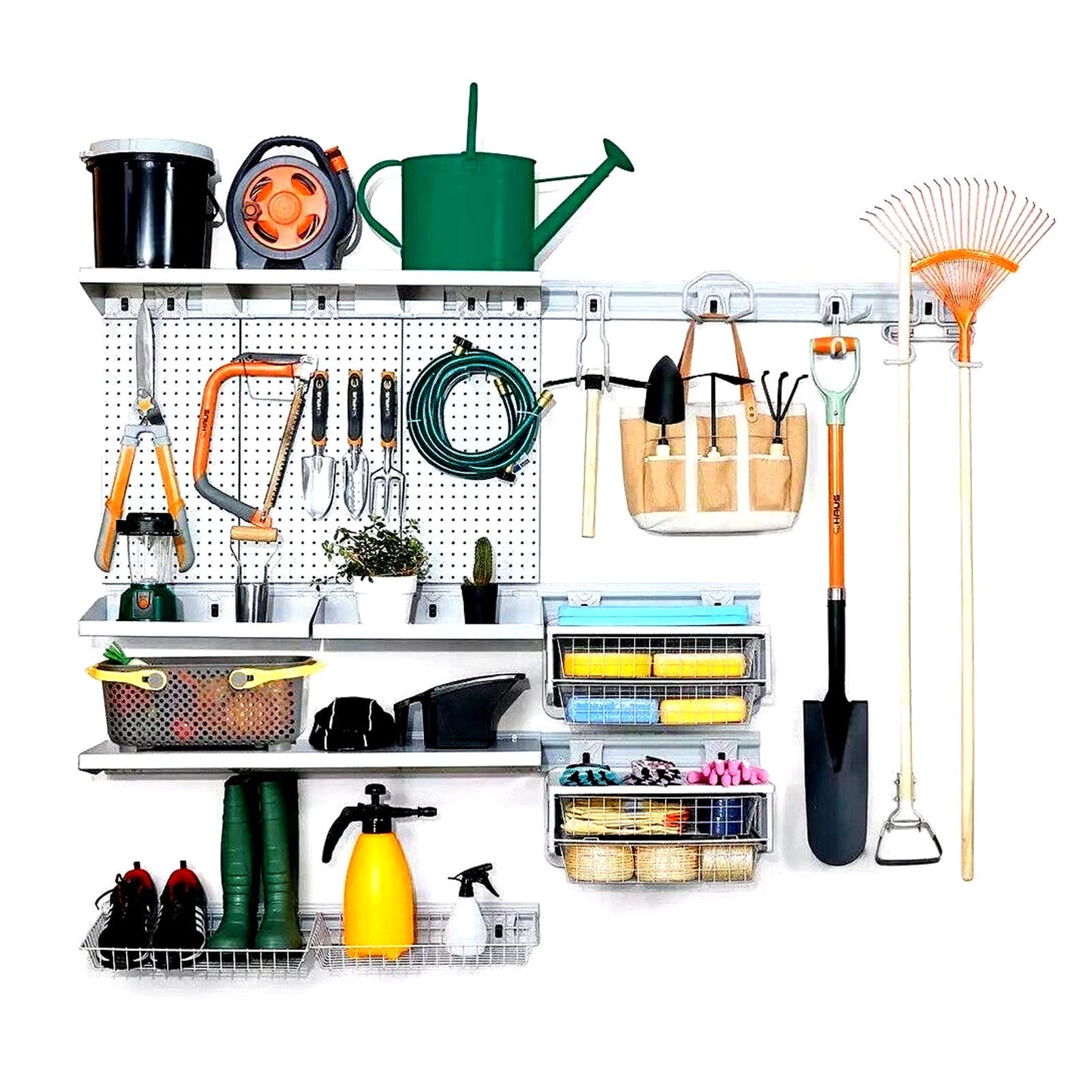 [Local Pickup Price Only] Haus 59 Piece Quick Release Snap Rail Garage Organization System [Local Pickup Price, located in Cropwell, AL 35054]