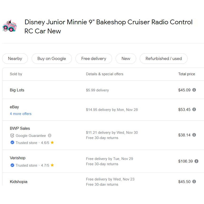 Disney Junior Minnie 9" Bakeshop Cruiser Radio Control RC Car 2.4Ghz  Years 3+, FREE SHIPPING!
