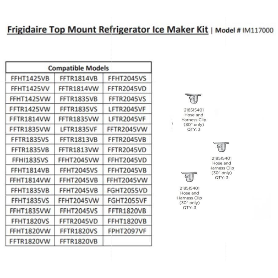 Frigidaire Ice Maker IM117000 Water Valve Harness Clips (QTY 3) Part 218515401