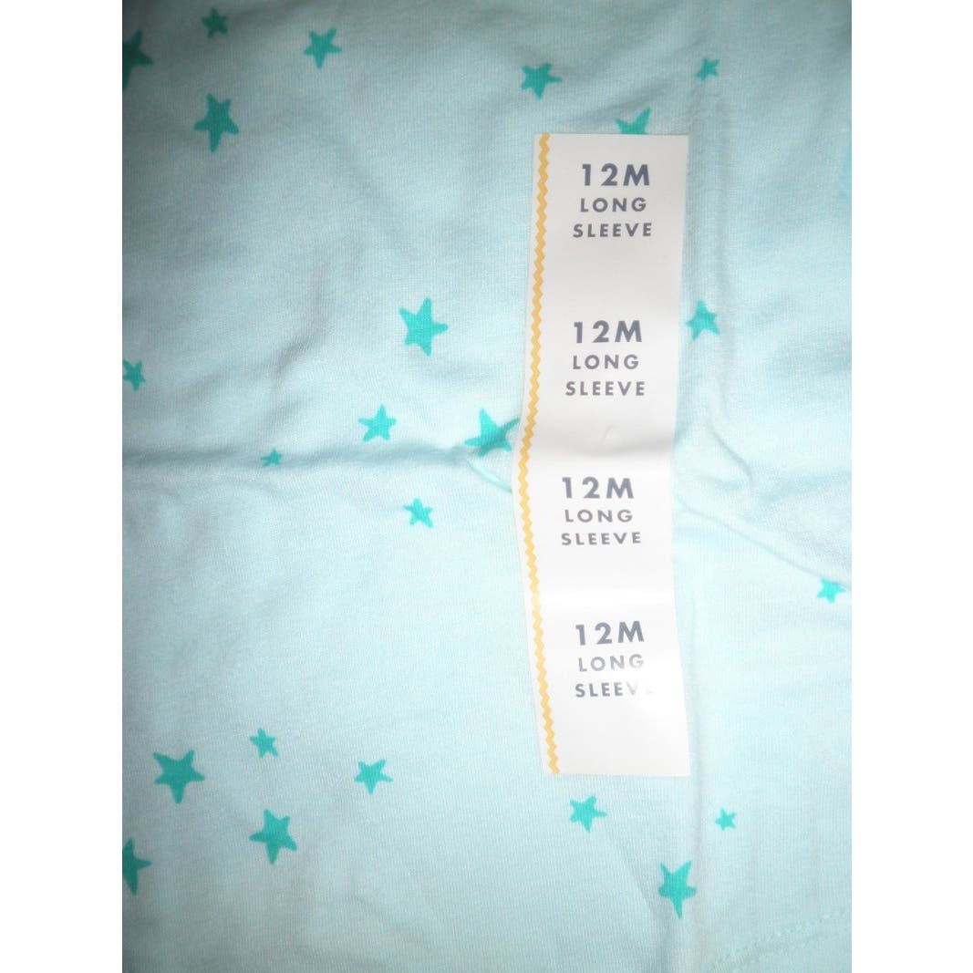 Toddler Girls' Star Long Sleeve T-Shirt - Cat & Jack Aqua 12M, Blue - Free Ship