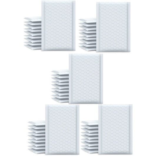 Bubble Mailers 4x8 Inch White 50 Pack Self Seal Adhesive Closure Size #000