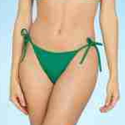 Women's XL Ribbed High Leg Extra Cheeky Bikini Bottom - Shade & Shore Green