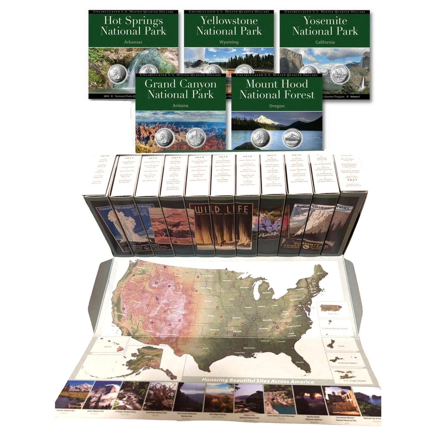 National Parks Quarter Complete Boxed Set 2010-2021 - 112 Quarters on Fact Cards