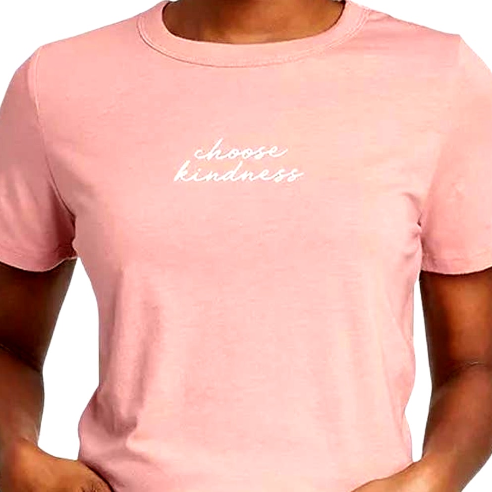 Women's Small "Choose Kindness" Short Sleeve Graphic T-Shirt - Misty Rose