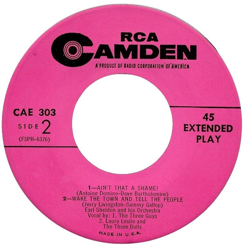 RCA Camden EP 45 RPM Today's Hits 1955, CAE 303, RARE 45 Extended Play Vinyl