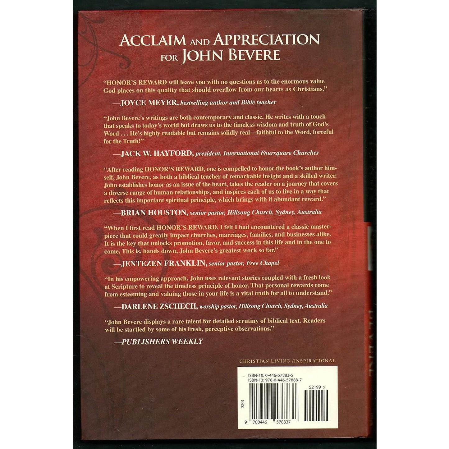 Honor's Reward: How to Attract God's Favor and Blessing Hardcover, 11-15-2007