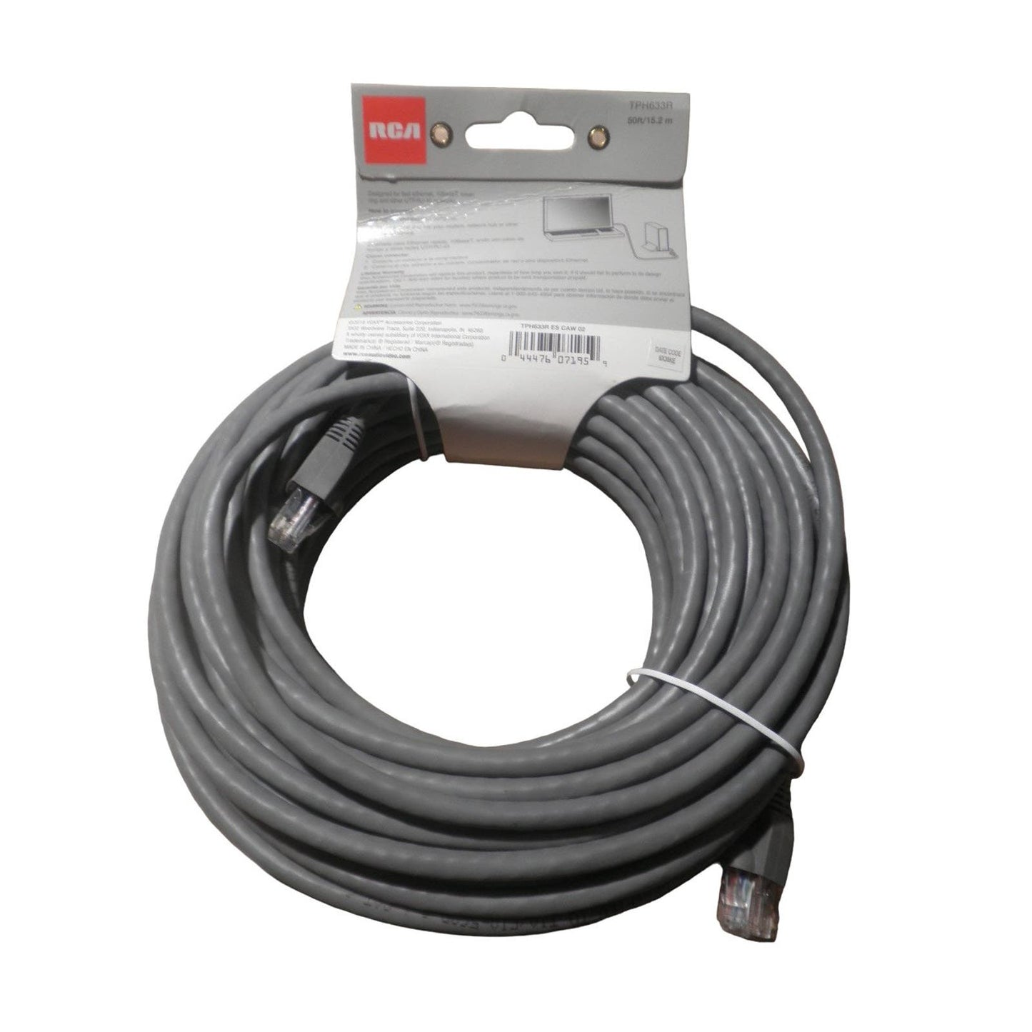 RCA 25-Feet Cat6 Network Cable 250Mhz Ethernet Cable, Gray (TPH632R) - Free Ship