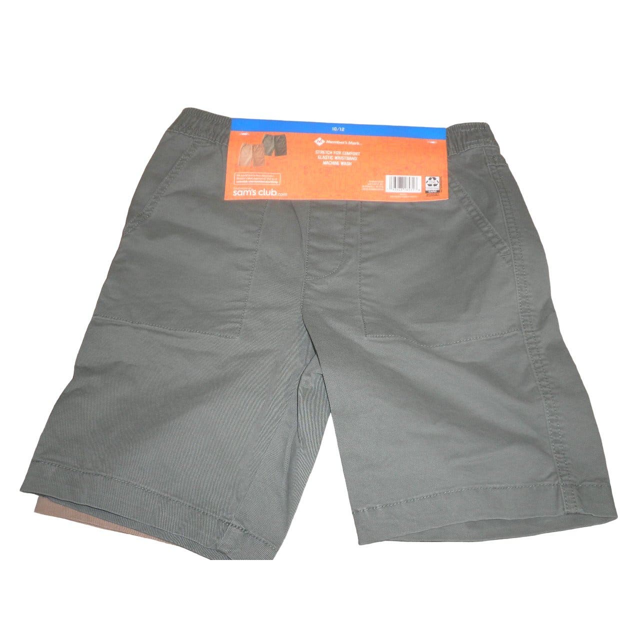 Boys 2-Pack Size 10/12 Woven Shorts Set, Green & Tan w/ Elastic Waist -Free Ship