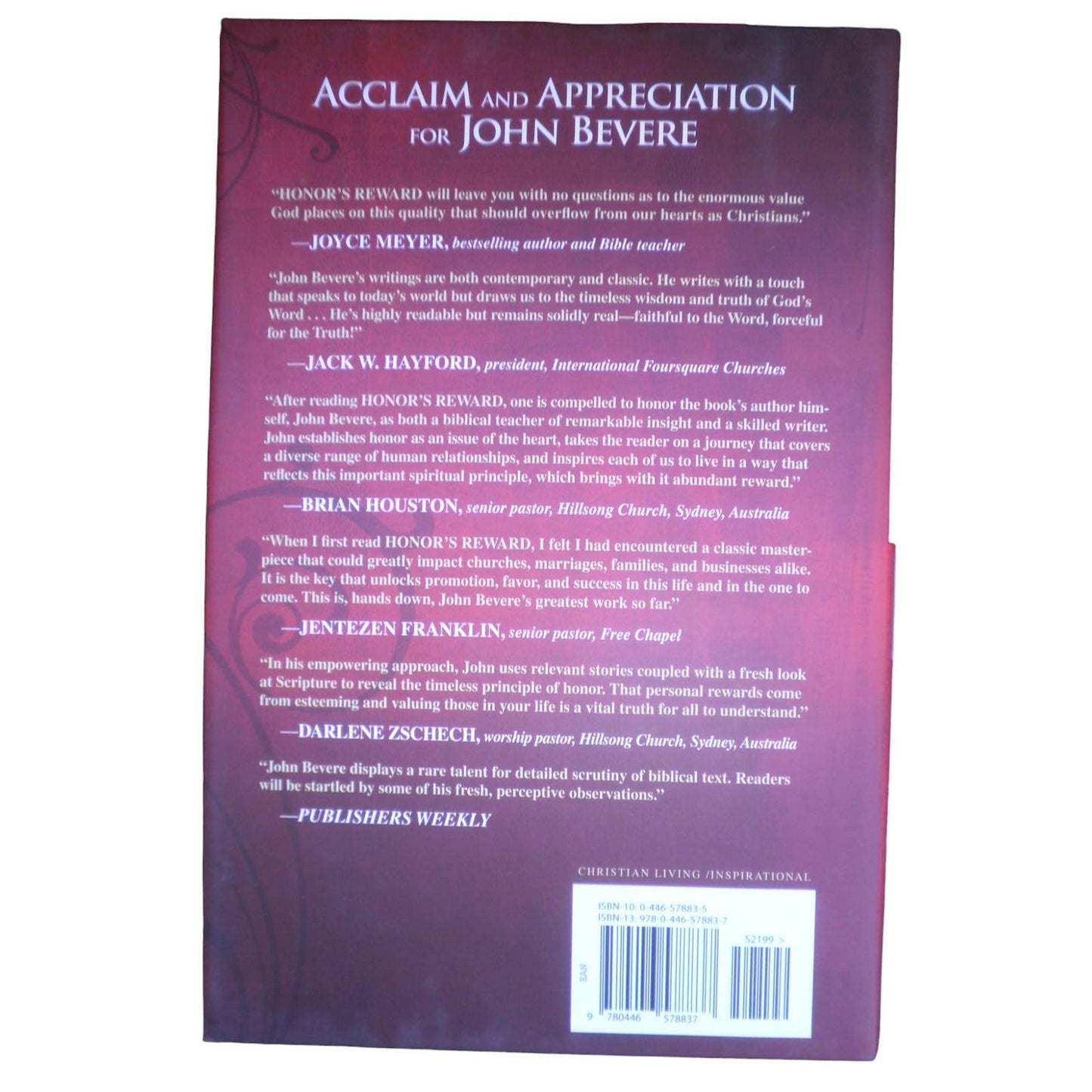Honor's Reward: How to Attract God's Favor and Blessing Hardcover, 11-15-2007