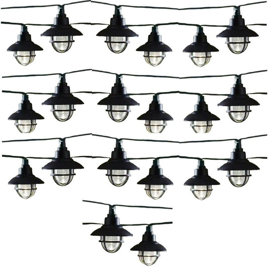 20-Light Solar Black Integrated LED Nautical String Lights, 19.25 Ft.- Free Ship