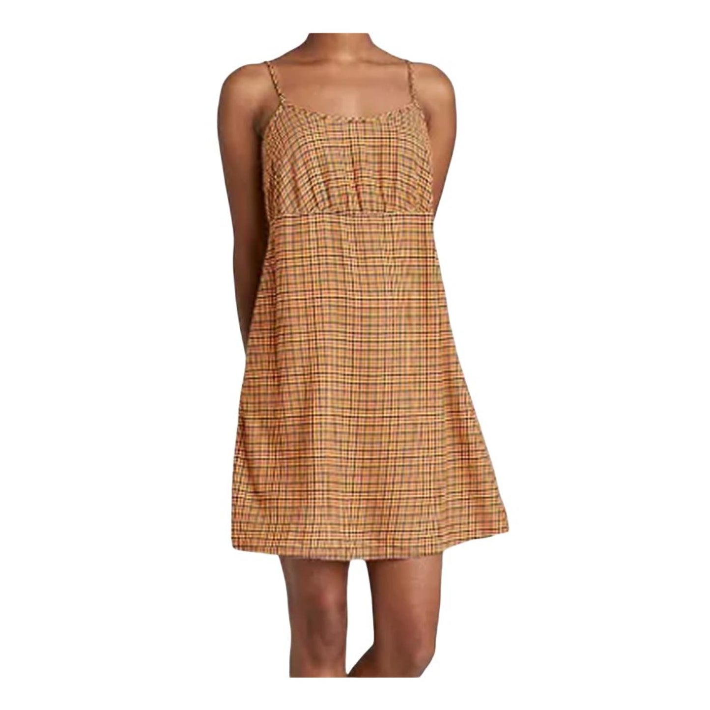 SM Brown Plaid Woven Slip-over Dress w/ Universal Threads Headband & Twister