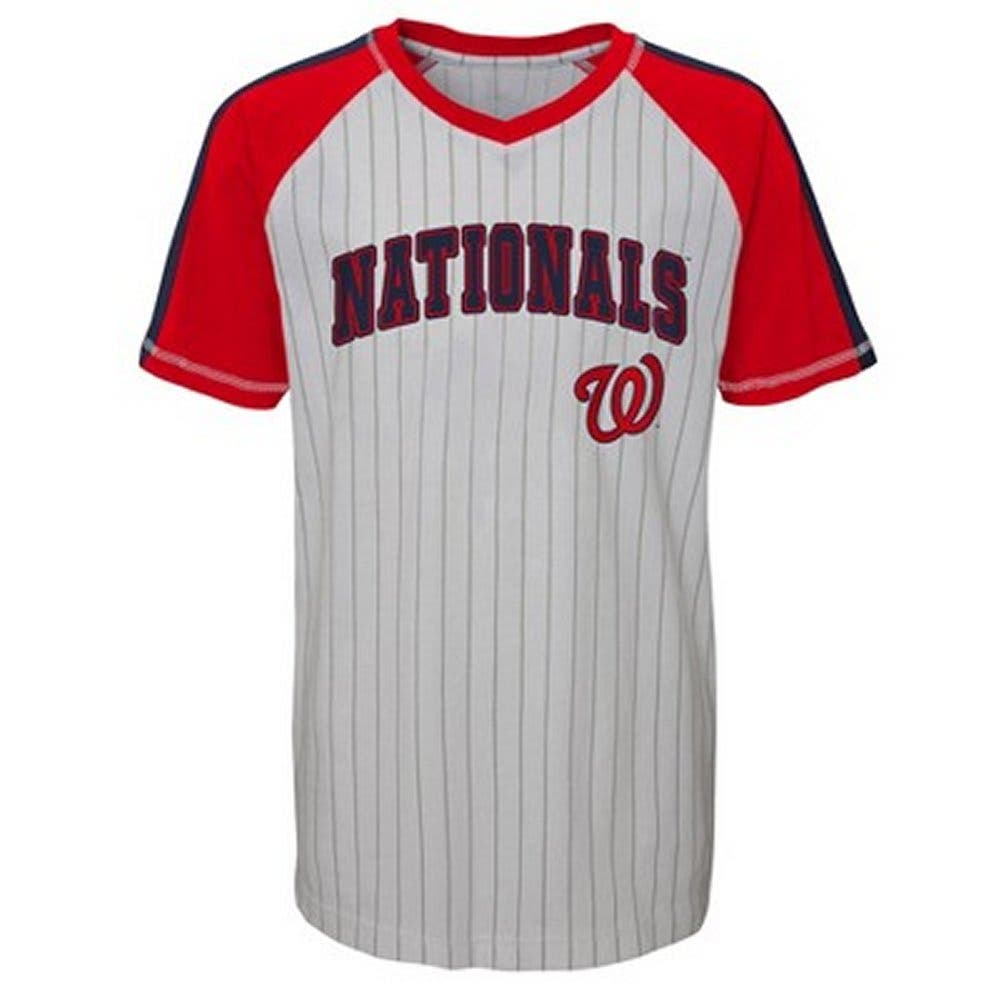 Boys LRG (12-14) Washington Nationals V-Neck Shirt- Old Style + Free shipping