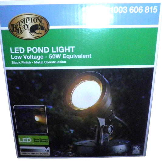 Hampton Bay 1-Light Integrated LED Black Low Voltage Pond Light, 1003 606 815