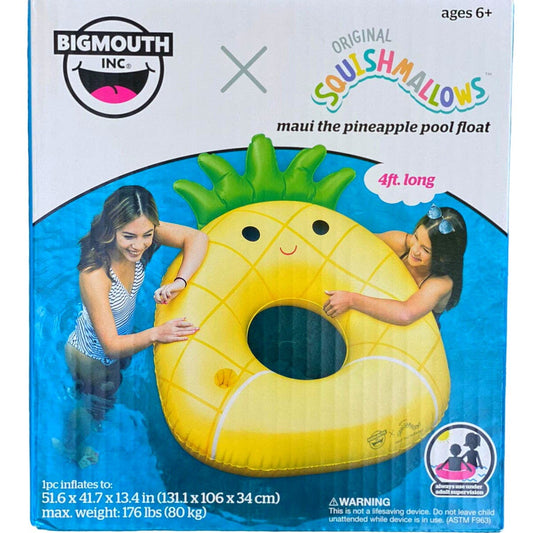 BigMouth, Squishmallows Maui the Pineapple Pool Float, 51.6" x 41.7" x 13.4"