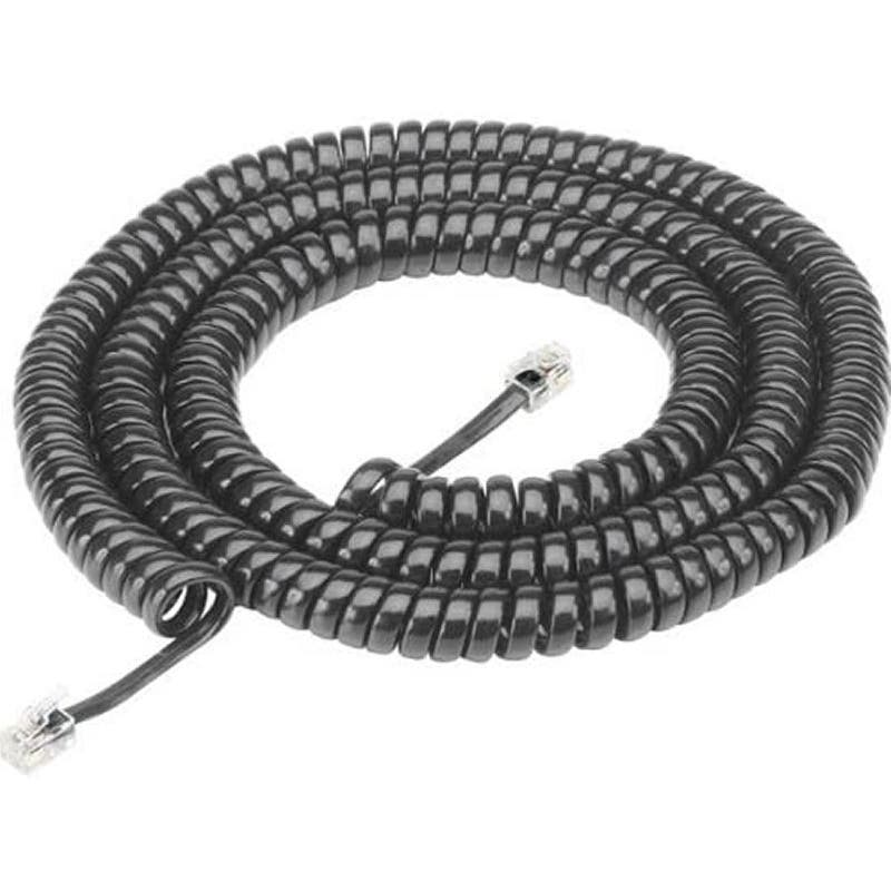 RCA 25 Ft Coiled Phone Handset Cord  TP282BLR, Glossy Black - Free Shipping