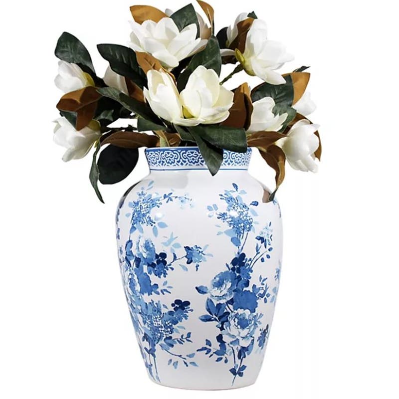 BIG Decorative Ceramic 19.5"H Vase, White/Blue Floral Ceramic · Table · Bouquet FREE SHIPPING or [Local Pickup for $20]