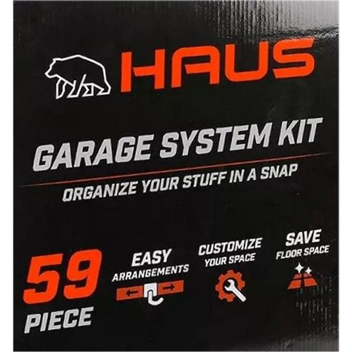 [Local Pickup Price Only] Haus 59 Piece Quick Release Snap Rail Garage Organization System [Local Pickup Price, located in Cropwell, AL 35054]